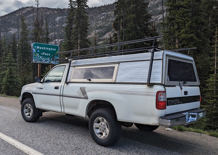 At Washington Pass, test drive after fixing valve cover gaskets.